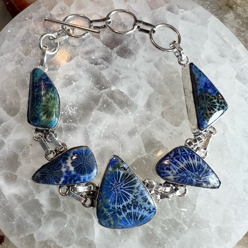 Fossil coral bracelet